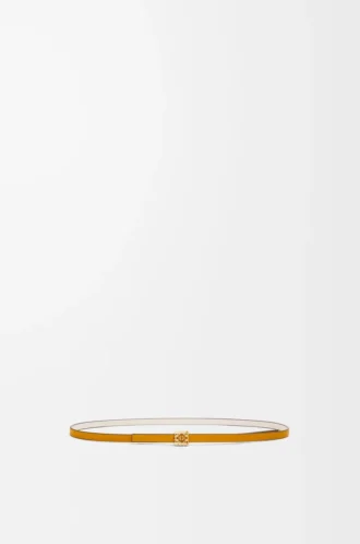 Reversible Anagram cube belt in smooth calfskin Soft White/Sunflower /Gold