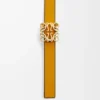 Reversible Anagram cube belt in smooth calfskin Soft White/Sunflower /Gold Reversible Anagram cube belt in smooth calfskin Soft White/Sunflower /Gold
