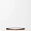 Reversible Anagram Cube belt in smooth calfskin Tan/Black/Gold Reversible Anagram Cube belt in smooth calfskin Tan/Black/Gold