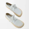 Rio lace-up in suede and raffia Light Grey