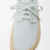 Rio lace-up in suede and raffia Light Grey