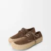 Rio lace-up in suede and raffia Taupe Rio lace-up in suede and raffia Taupe