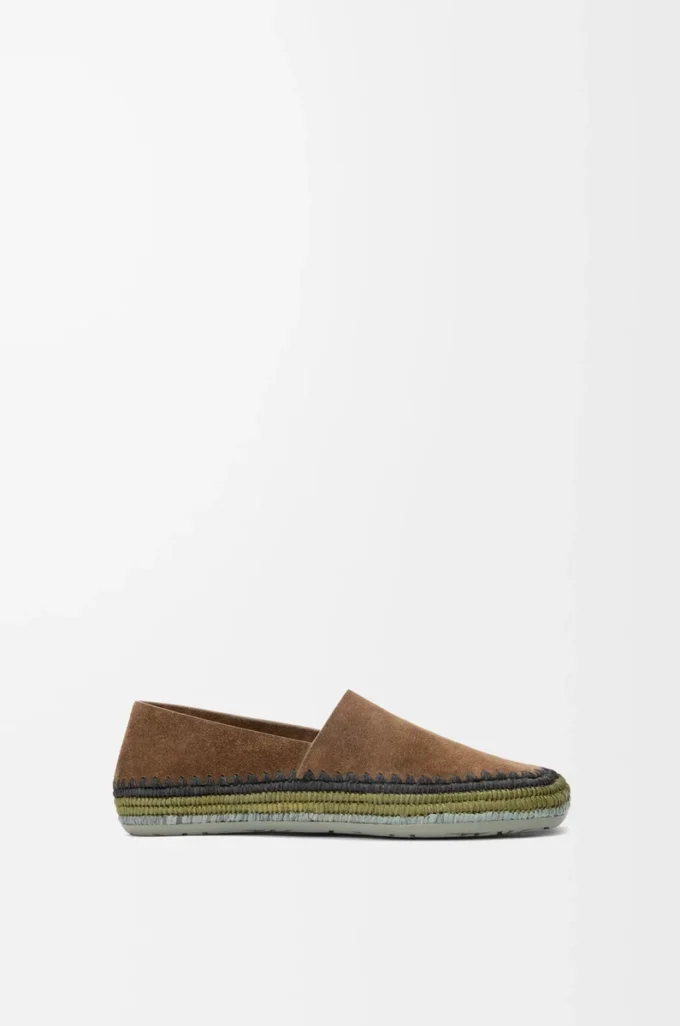 Rio slipper in suede and raffia Brown Rio slipper in suede and raffia Brown