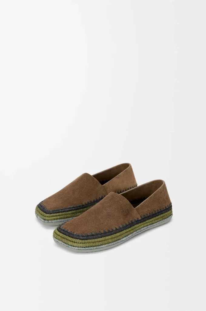 Rio slipper in suede and raffia Brown Rio slipper in suede and raffia Brown
