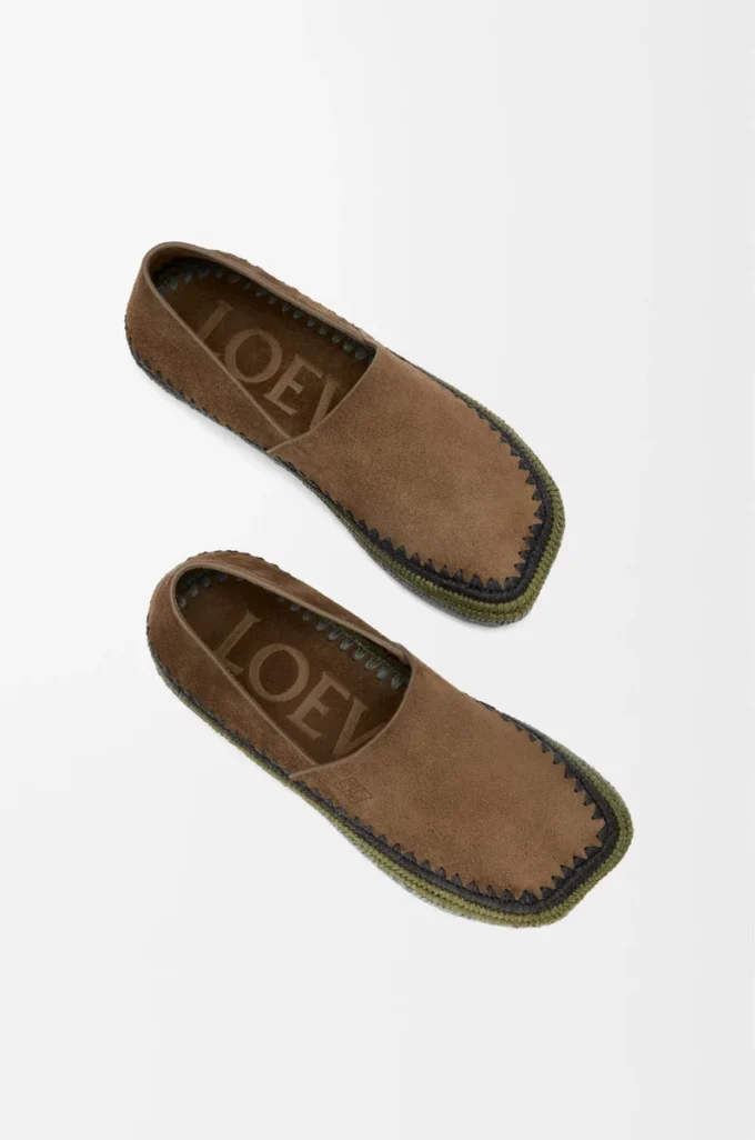 Rio slipper in suede and raffia Brown Rio slipper in suede and raffia Brown