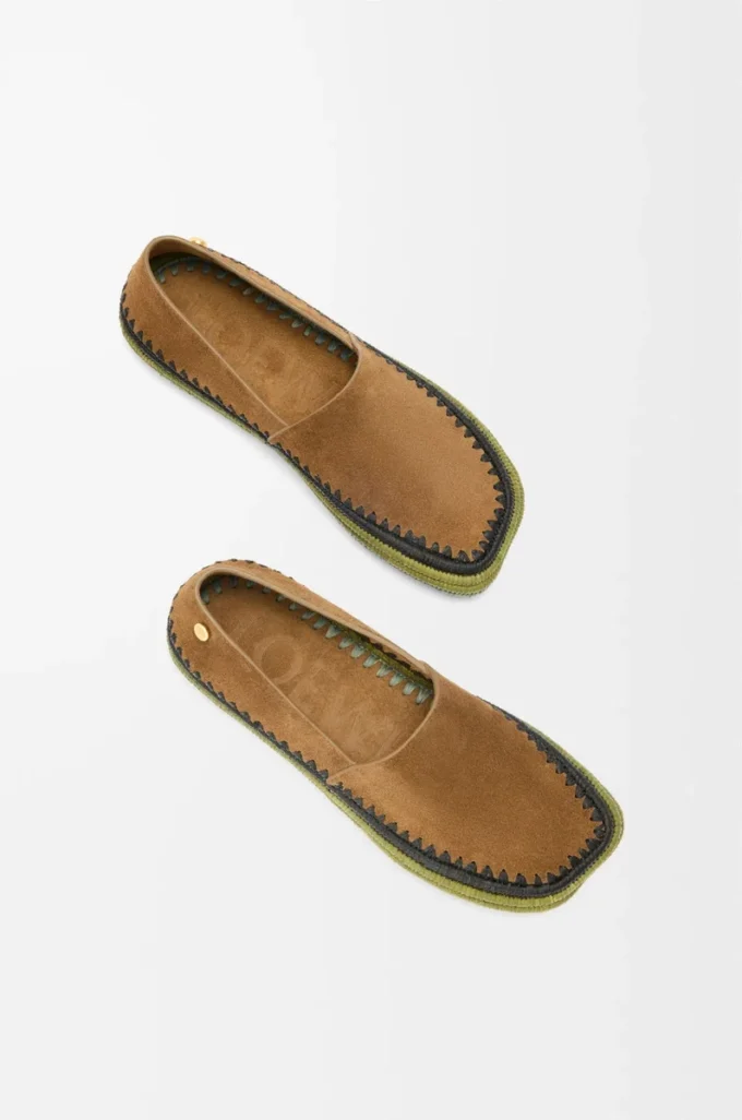 Rio slipper in suede and raffia Brown Rio slipper in suede and raffia Brown