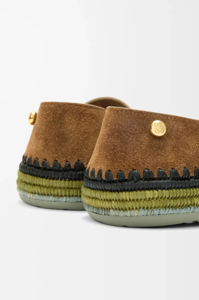 Rio slipper in suede and raffia Brown Rio slipper in suede and raffia Brown