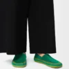 Rio slipper in suede and raffia Green