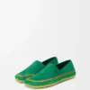 Rio slipper in suede and raffia Green