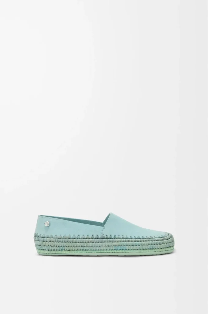 Rio slipper in suede and raffia Light Blue Rio slipper in suede and raffia Light Blue