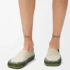 Rio slipper in suede and raffia Light Grey Rio slipper in suede and raffia Light Grey