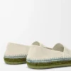 Rio slipper in suede and raffia Light Grey Rio slipper in suede and raffia Light Grey