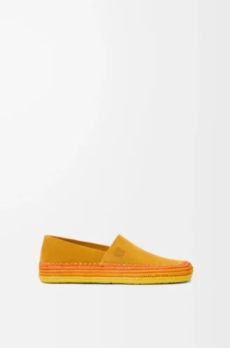 Rio slipper in suede and raffia Orange