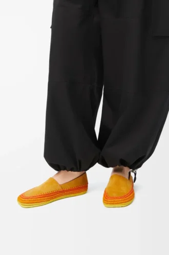 Rio slipper in suede and raffia Orange