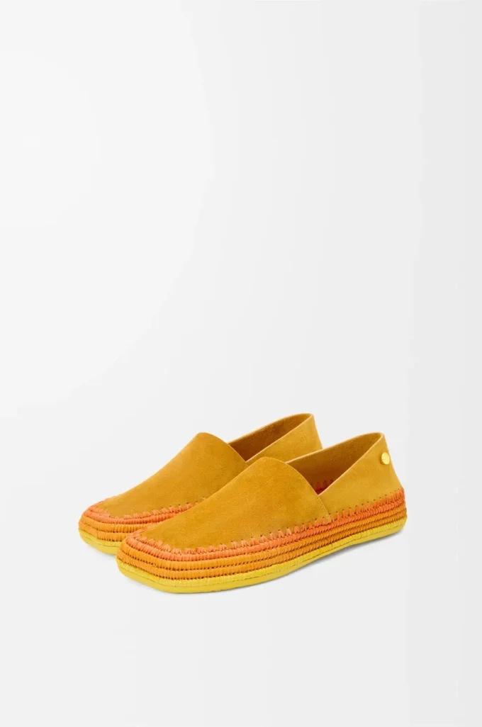 Rio slipper in suede and raffia Orange Rio slipper in suede and raffia Orange