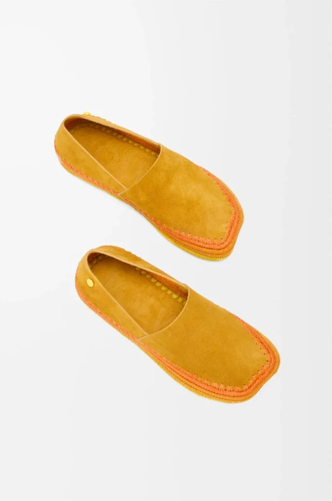 Rio slipper in suede and raffia Orange Rio slipper in suede and raffia Orange