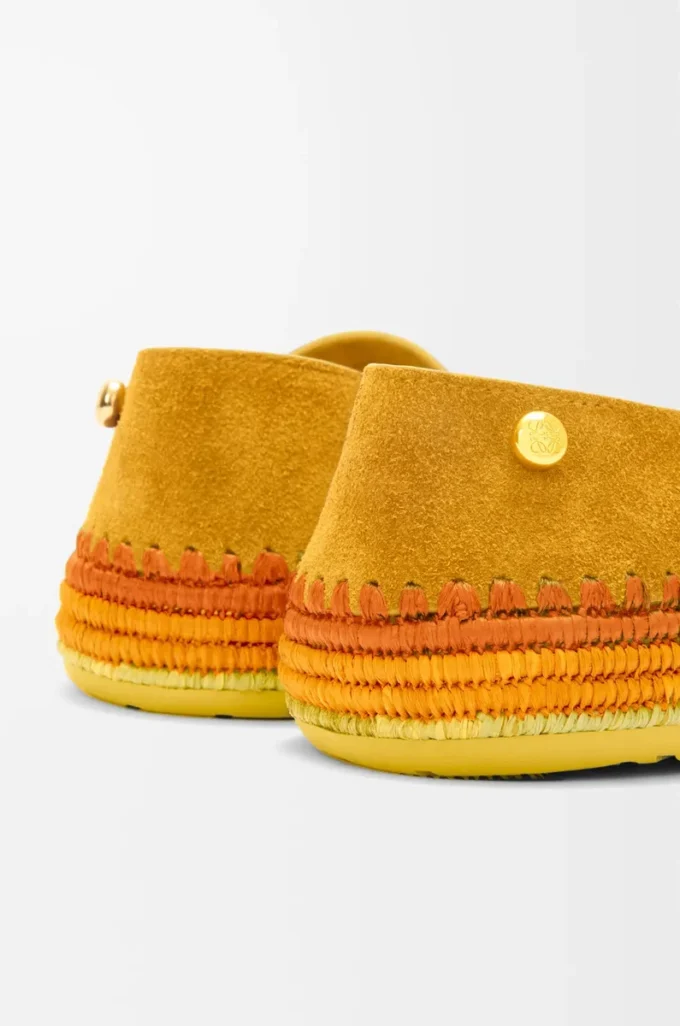 Rio slipper in suede and raffia Orange Rio slipper in suede and raffia Orange