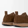 Rivet lace-up in suede calfskin Brown Rivet lace-up in suede calfskin Brown