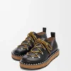 Rivet lace-up in vegetable-tanned calfskin Black Rivet lace-up in vegetable-tanned calfskin Black