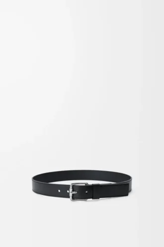 Roller Curve belt in shiny sleek calfskin Black/Palladium