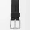 Roller Curve belt in shiny sleek calfskin Black/Palladium Roller Curve belt in shiny sleek calfskin Black/Palladium