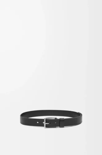 Roller Curve belt in supple grained calfskin Black/Vintage Palladium