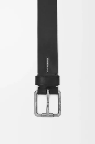 Roller Curve belt in supple grained calfskin Black/Vintage Palladium