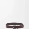 Roller Curve belt in supple grained calfskin Oxblood/Vintage Palladium Roller Curve belt in supple grained calfskin Oxblood/Vintage Palladium