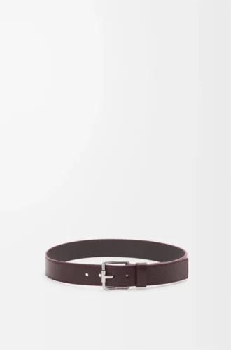 Roller Curve belt in supple grained calfskin Oxblood/Vintage Palladium