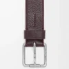 Roller Curve belt in supple grained calfskin Oxblood/Vintage Palladium Roller Curve belt in supple grained calfskin Oxblood/Vintage Palladium