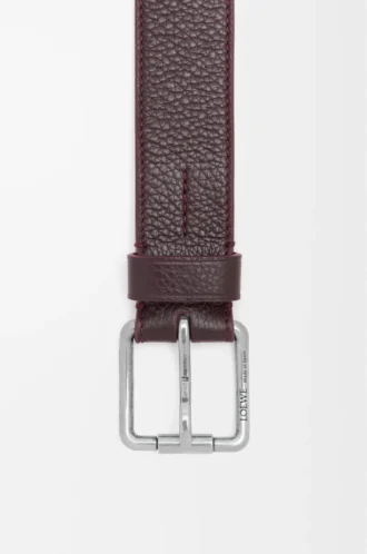 Roller Curve belt in supple grained calfskin Oxblood/Vintage Palladium