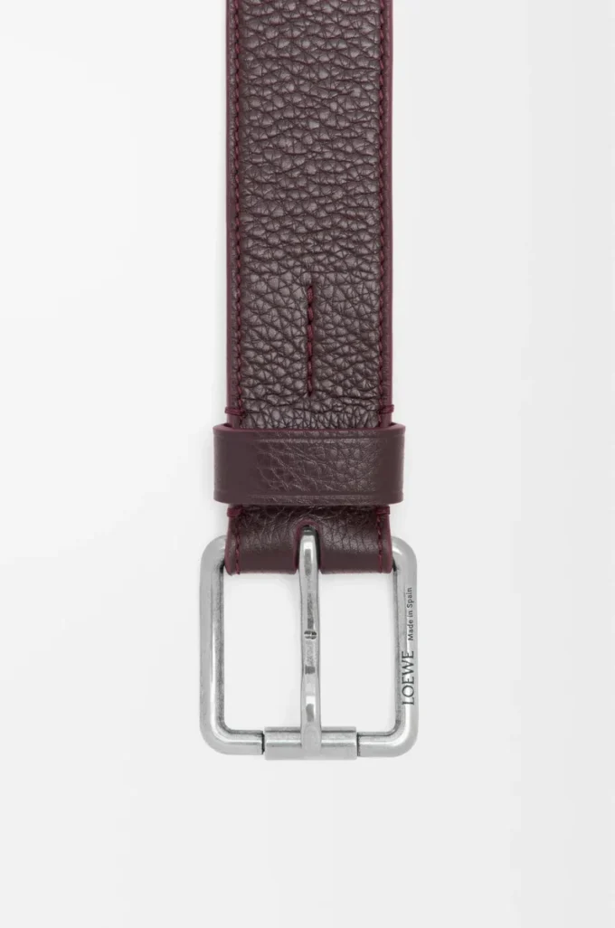 Roller Curve belt in supple grained calfskin Oxblood/Vintage Palladium Roller Curve belt in supple grained calfskin Oxblood/Vintage Palladium