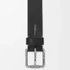 Roller Curve belt in vegetable-tanned calfskin Black/Vintage Palladium Roller Curve belt in vegetable-tanned calfskin Black/Vintage Palladium