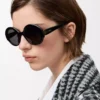 Round Slim sunglasses Black