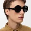 Round Slim sunglasses Black