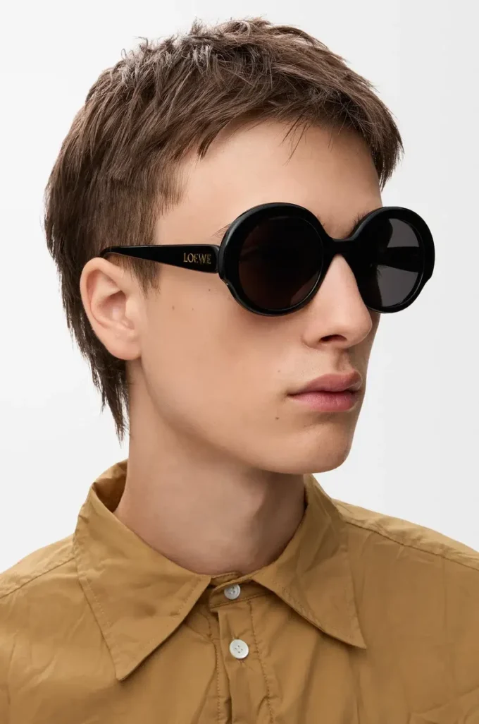 Round Slim sunglasses Black