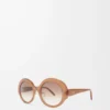 Round Slim sunglasses Light Caramel