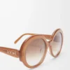 Round Slim sunglasses Light Caramel