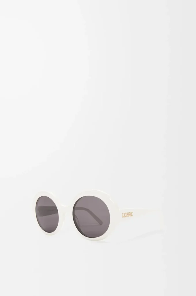 Round Slim sunglasses White/Ivory