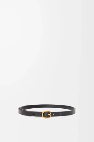 Rounded soft belt in classic calfskin Black