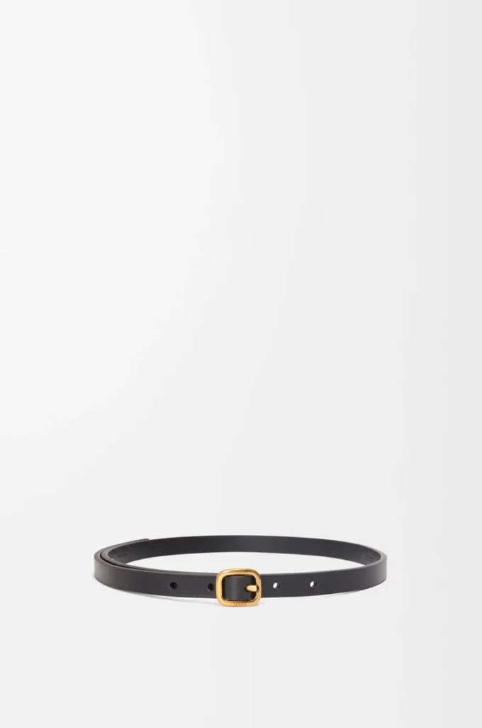 Rounded soft belt in classic calfskin Black Rounded soft belt in classic calfskin Black