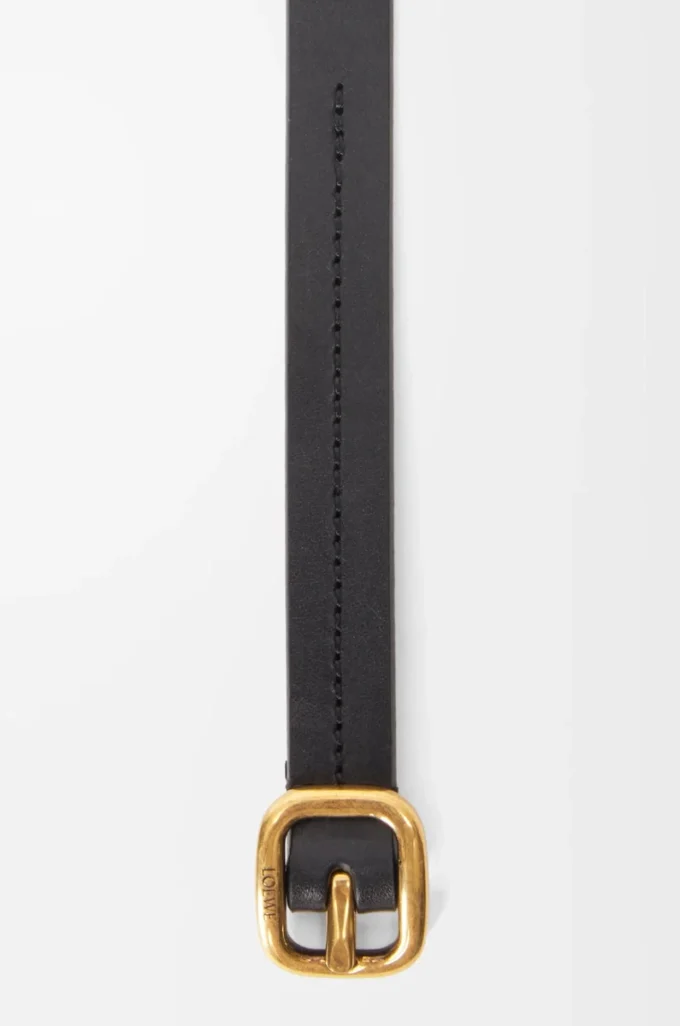 Rounded soft belt in classic calfskin Black Rounded soft belt in classic calfskin Black