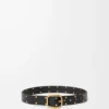 Rounded soft belt in classic calfskin Black/Gold Rounded soft belt in classic calfskin Black/Gold