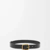 Rounded soft belt in classic calfskin Black/Gold Rounded soft belt in classic calfskin Black/Gold