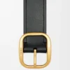 Rounded soft belt in classic calfskin Black/Vintage Brass Rounded soft belt in classic calfskin Black/Vintage Brass