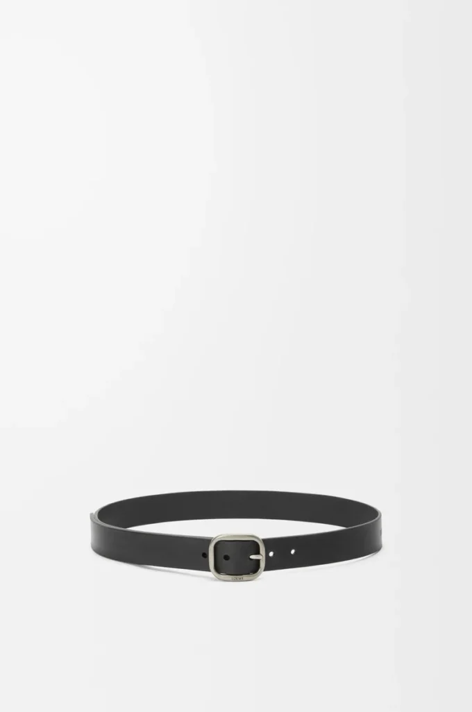 Rounded soft belt in classic calfskin Black/Vintage Palladium Rounded soft belt in classic calfskin Black/Vintage Palladium