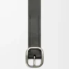 Rounded soft belt in classic calfskin Black/Vintage Palladium Rounded soft belt in classic calfskin Black/Vintage Palladium