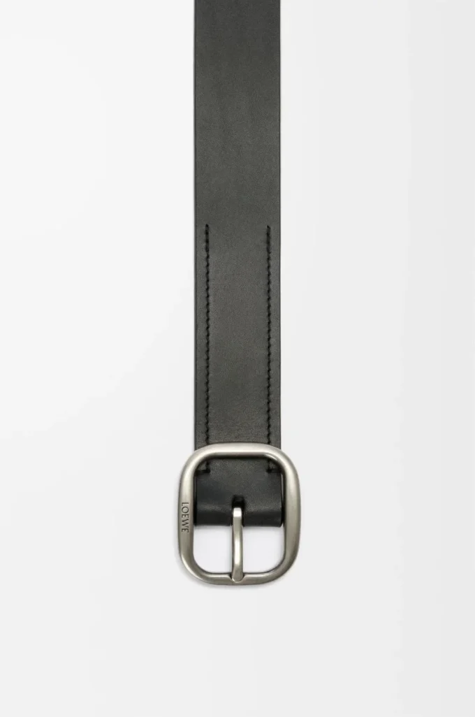 Rounded soft belt in classic calfskin Black/Vintage Palladium Rounded soft belt in classic calfskin Black/Vintage Palladium
