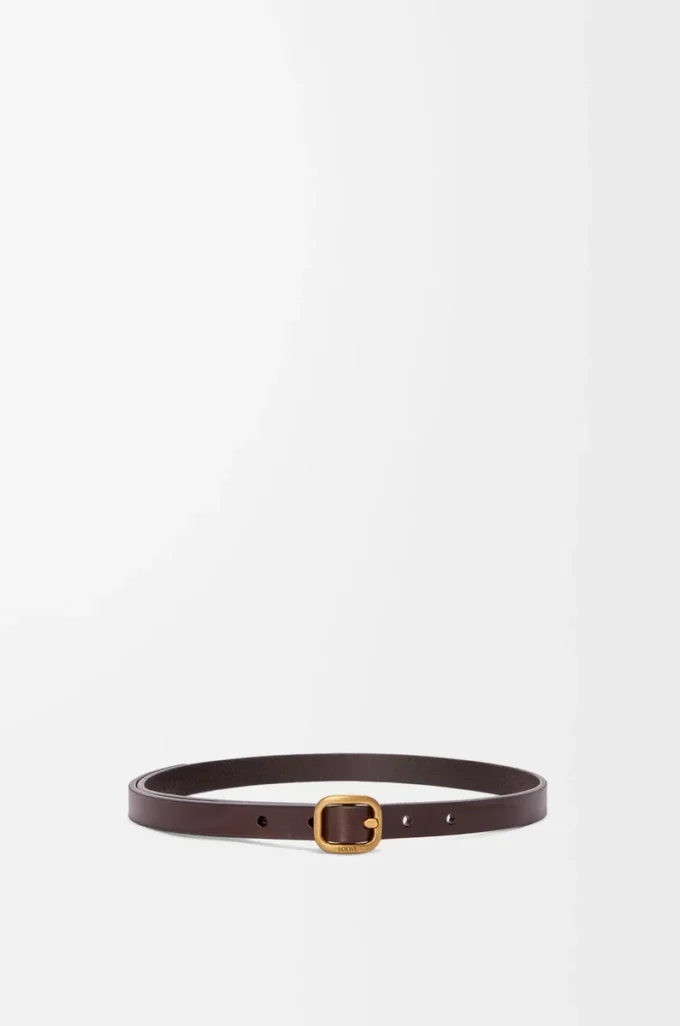 Rounded soft belt in classic calfskin Dark Brown Rounded soft belt in classic calfskin Dark Brown
