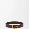 Rounded soft belt in classic calfskin Dark Brown Rounded soft belt in classic calfskin Dark Brown